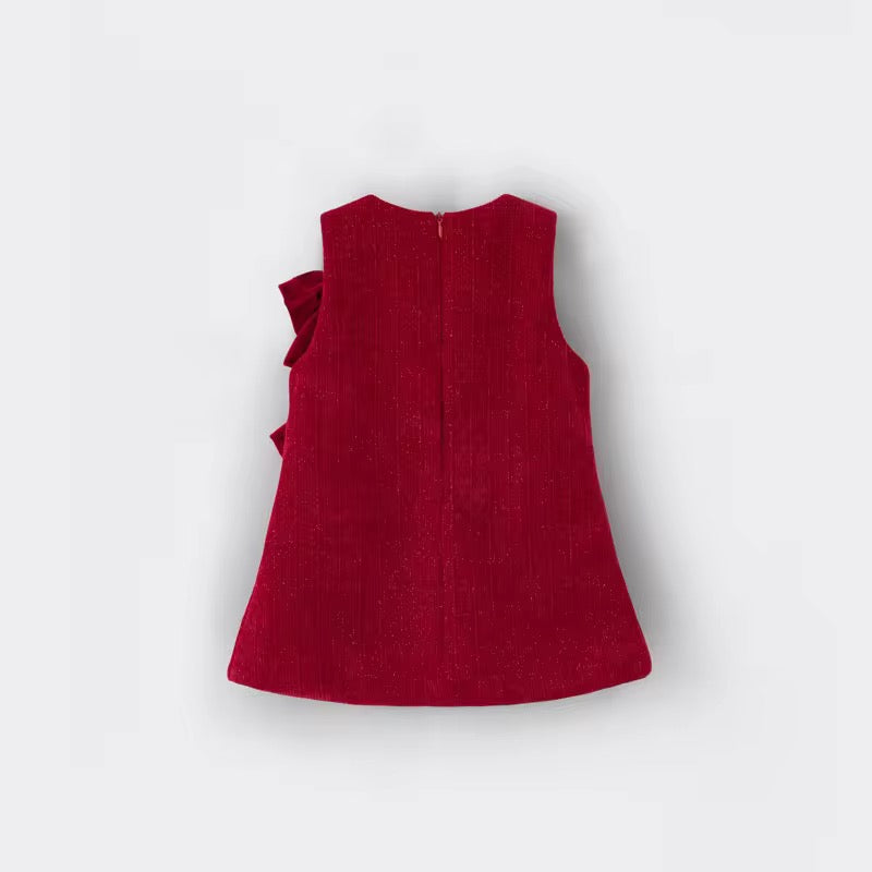 Elif red bow dress